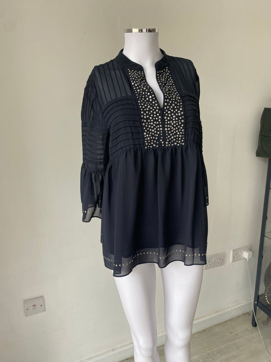 Mint Velvet Charcoal Top Size 12