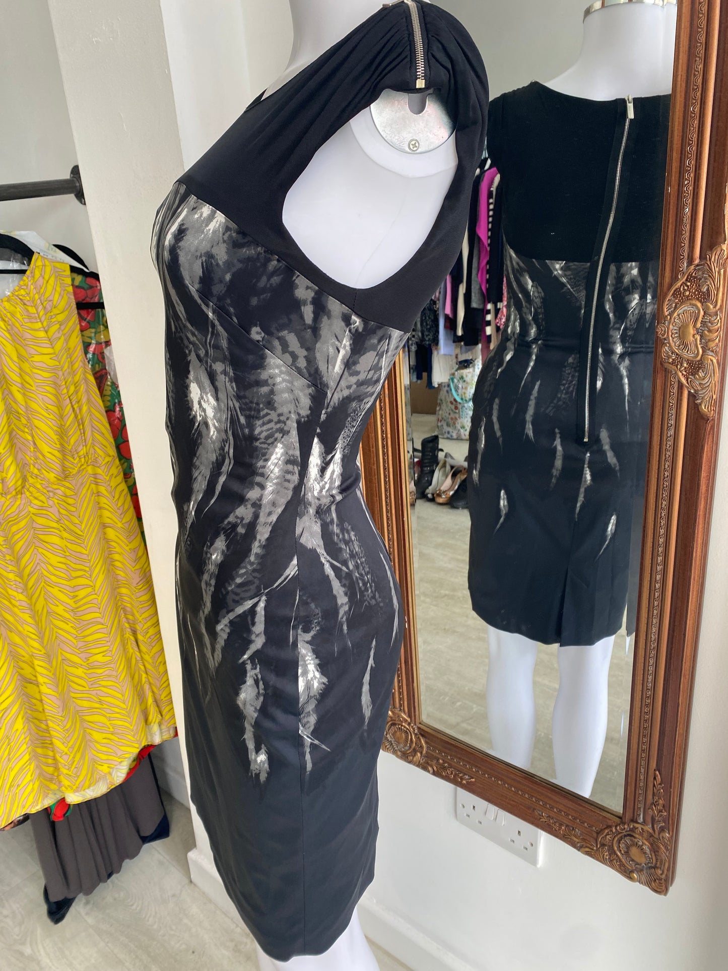 Karen Millen feather print dress size 8