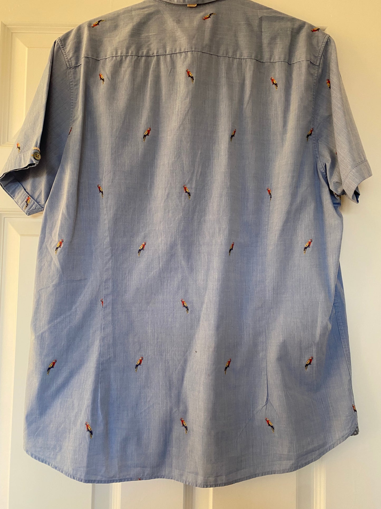 Ted Baker Parrot Embroidered Shirt Size XXL