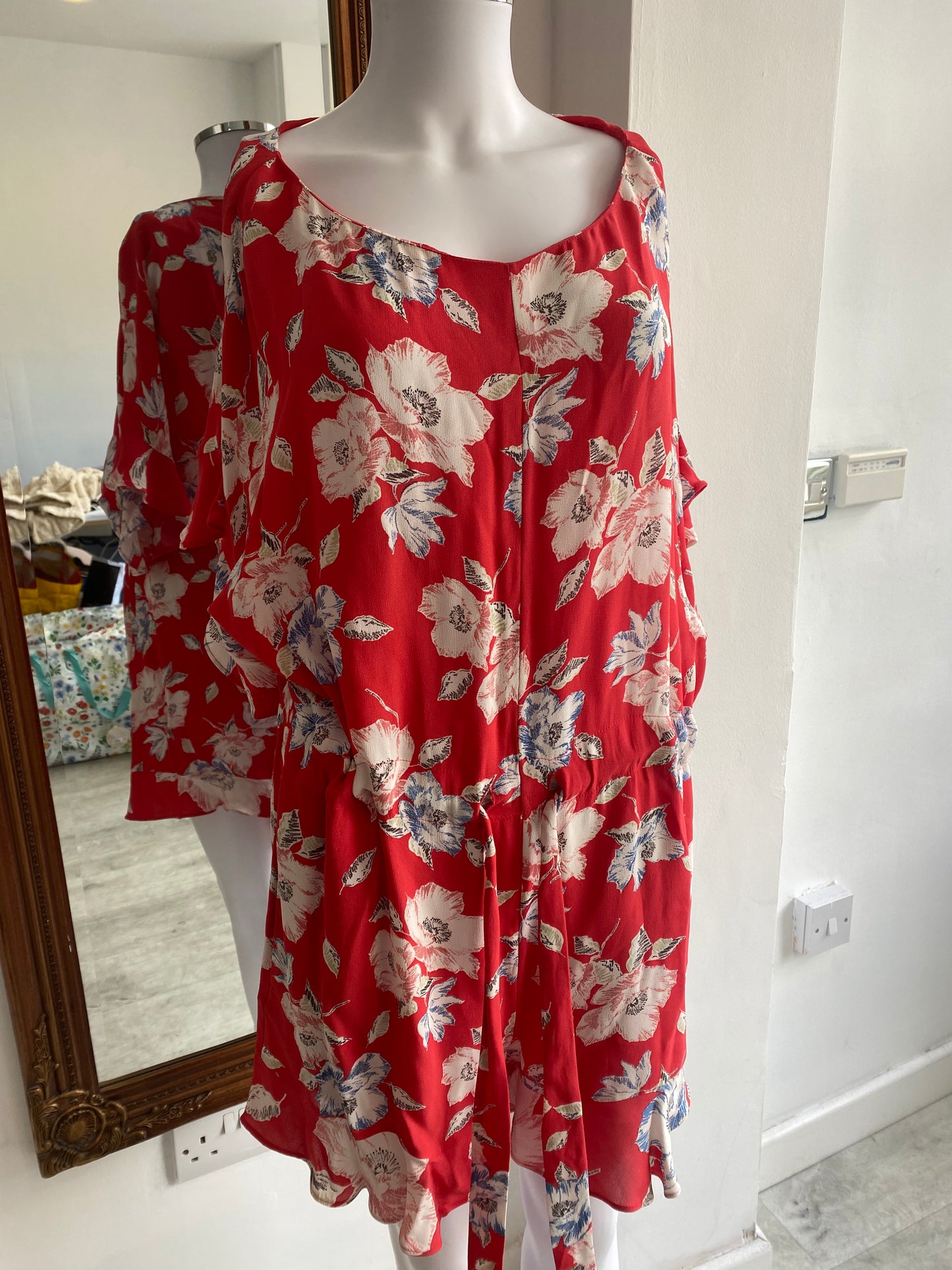 French Connection red Playsuit size 8