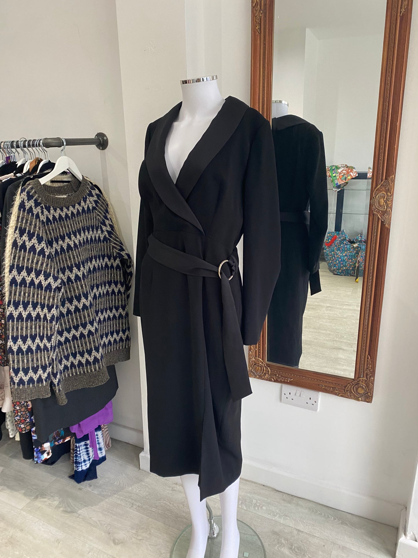 V by Very Black Tuxedo Dress Size 12 With Tags