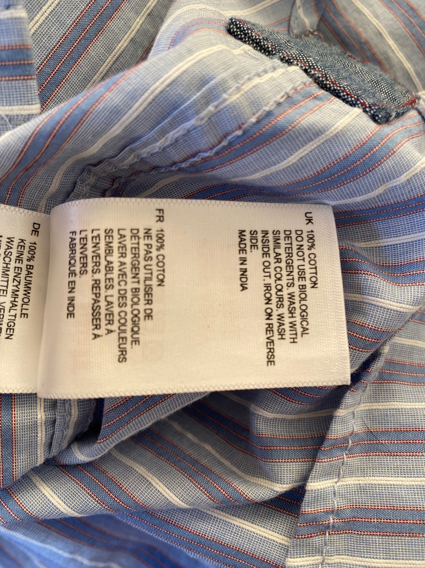 White Stuff Blue Stripe Shirt Size XL