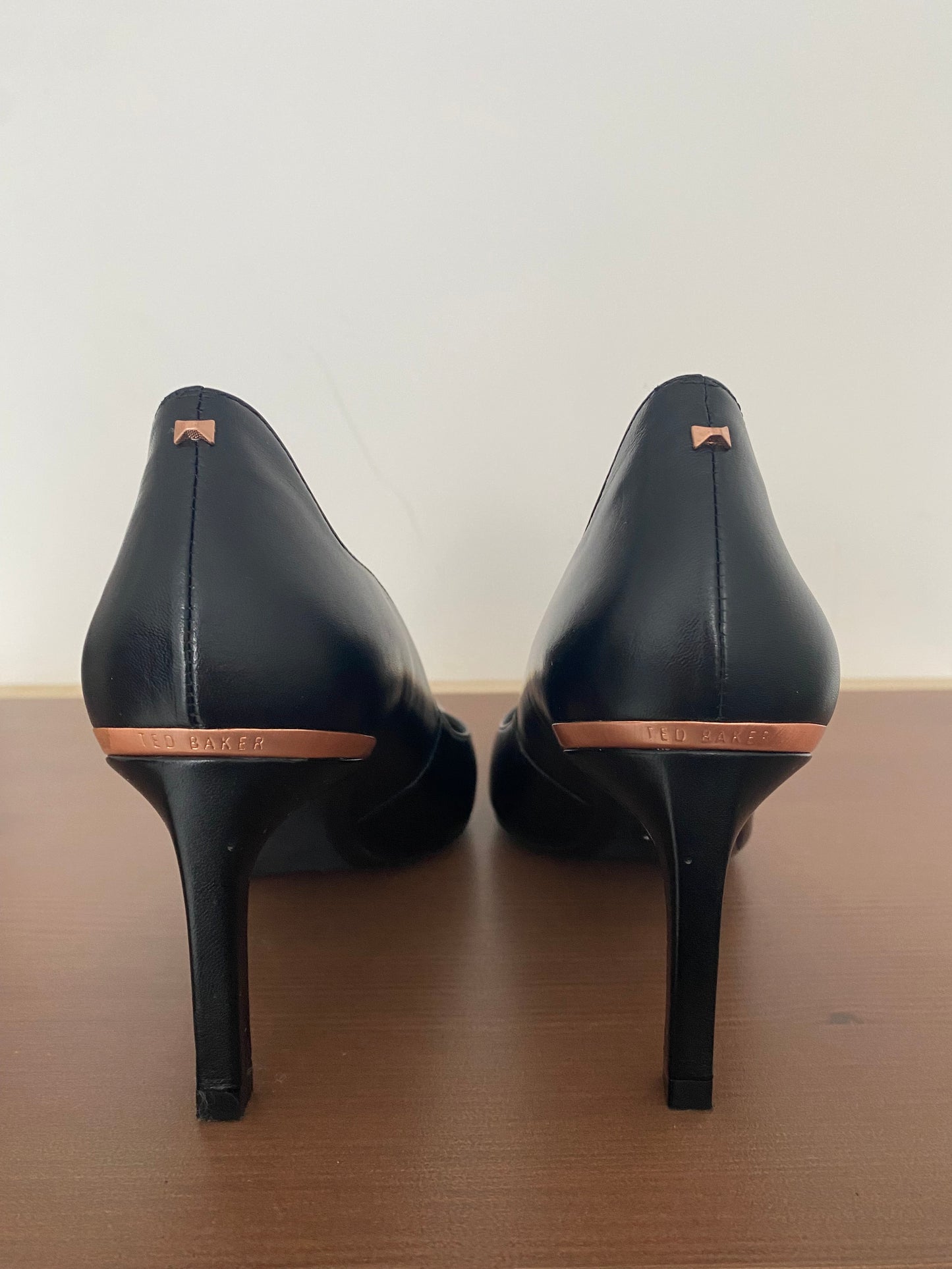 Ted Baker Black Leather Court Shoes Size 4