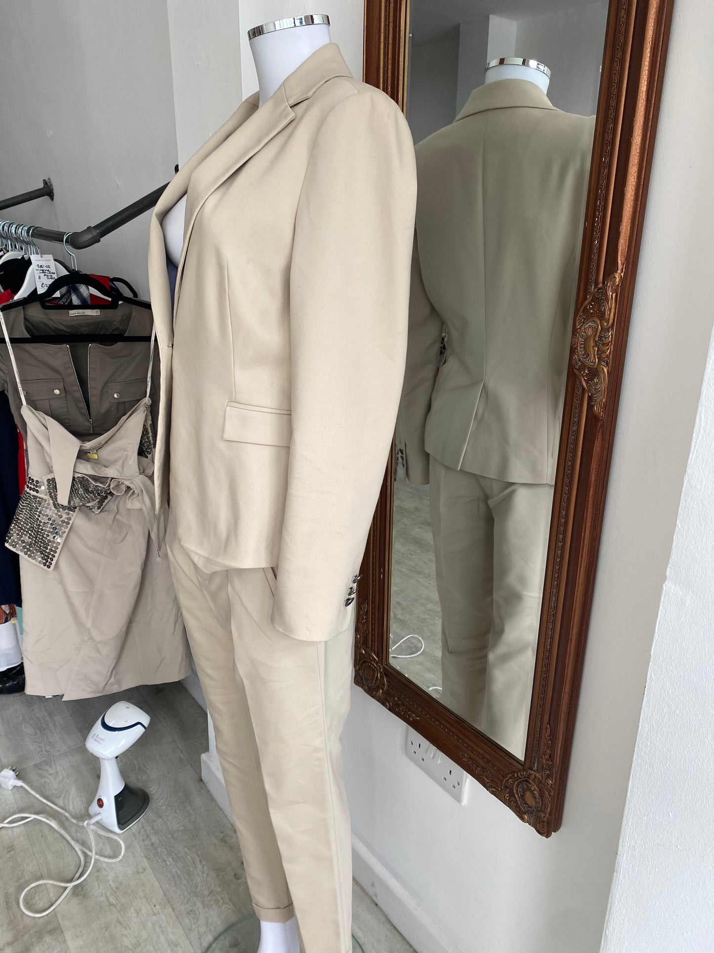 Zara Beige Trouser Suit Size 10