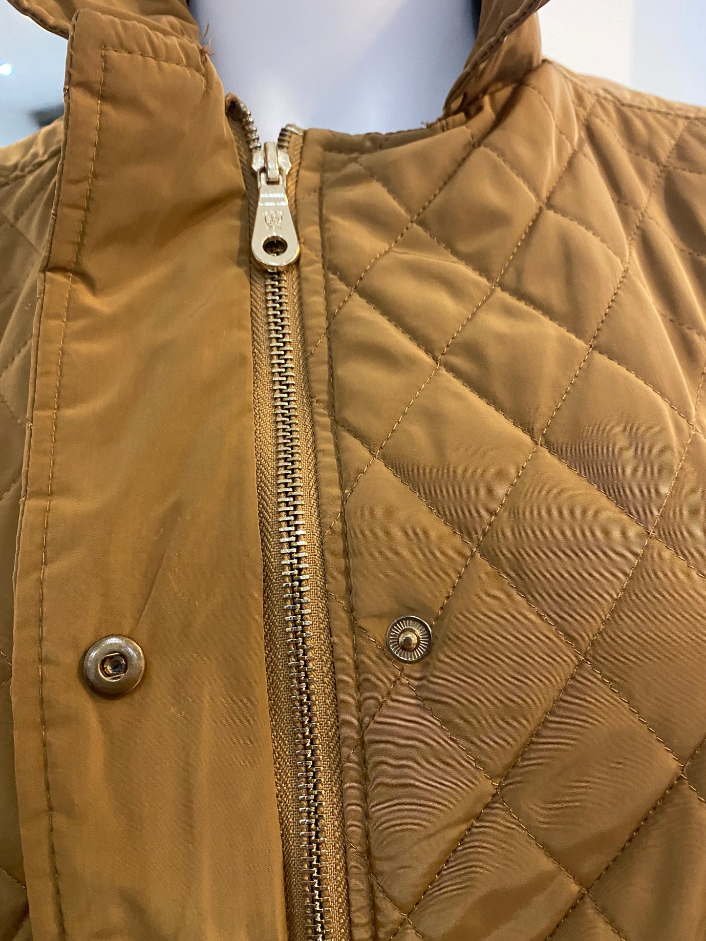 Massimo Dutti Gold Quilted Coat Size 6-8