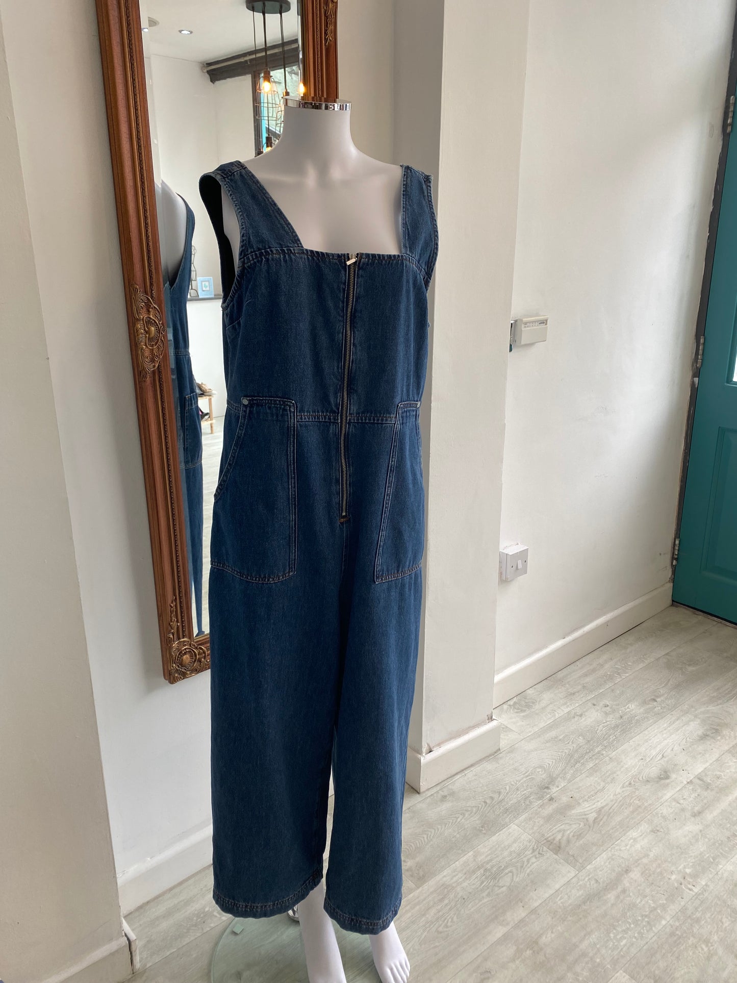 Phase Eight Denim Zip Up Jumpsuit Size 12