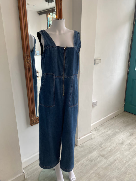 Phase Eight Denim Zip Up Jumpsuit Size 12