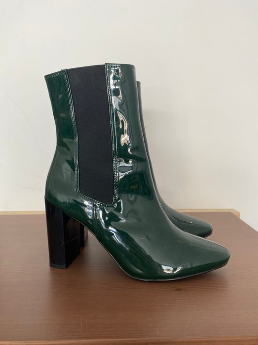 Michelle Keegan Green Patent Heeled Boots Size 4