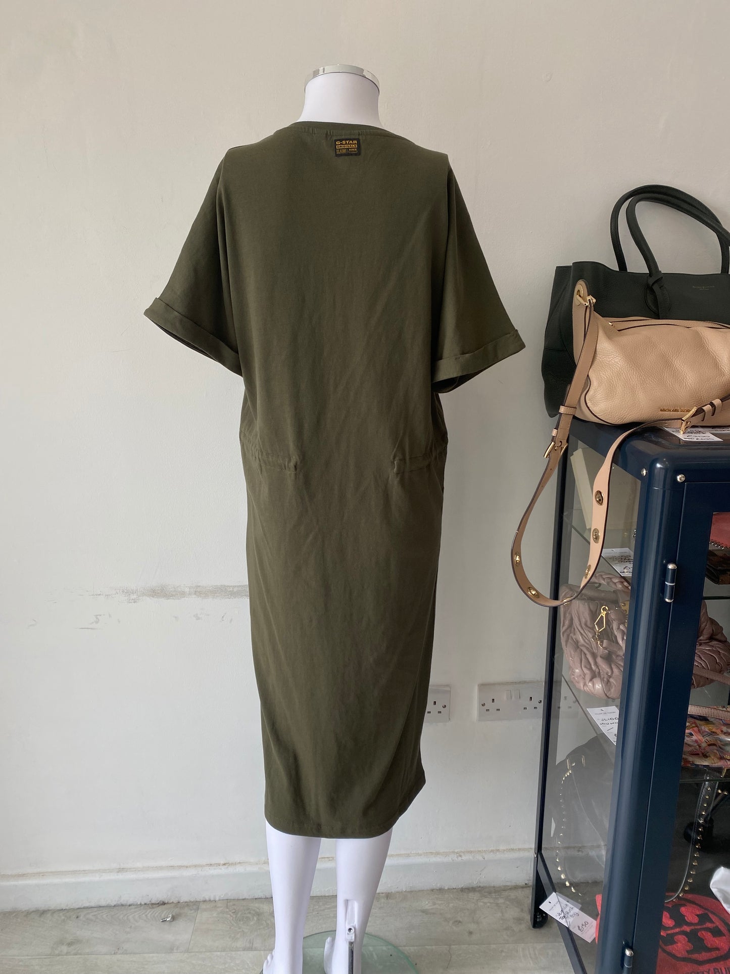 G Star Khaki Jersey Dress Size 8-10