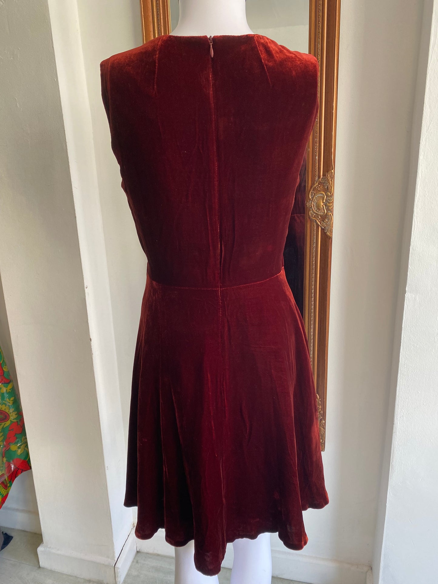 Karen Millen red velvet dress size 10