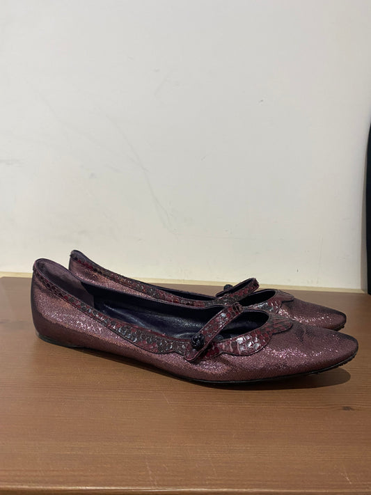 Marc Jacobs Purple Shimmer Flat Shoes Size 6