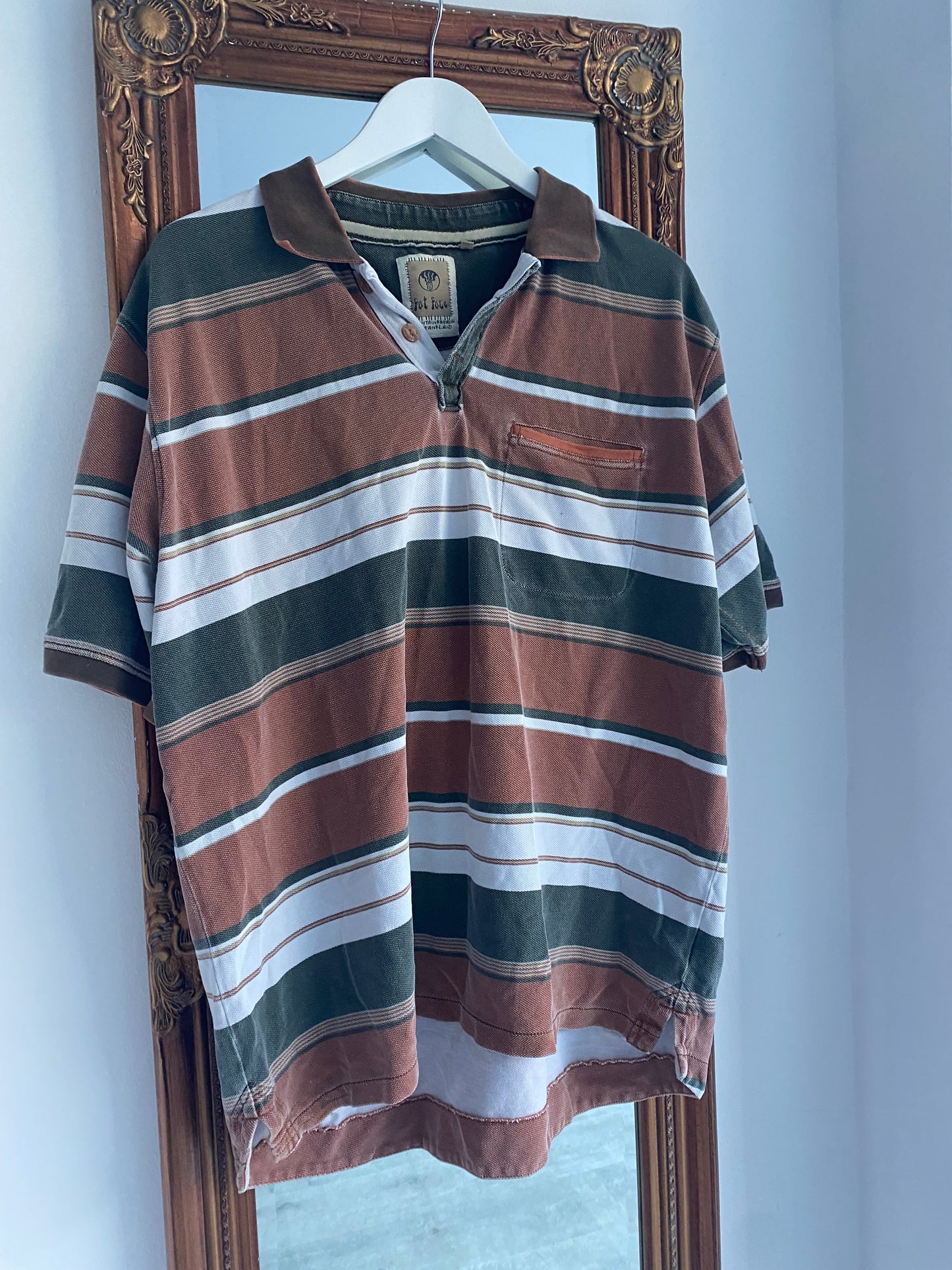 Fat Face Brown Striped Tshirt Size XL