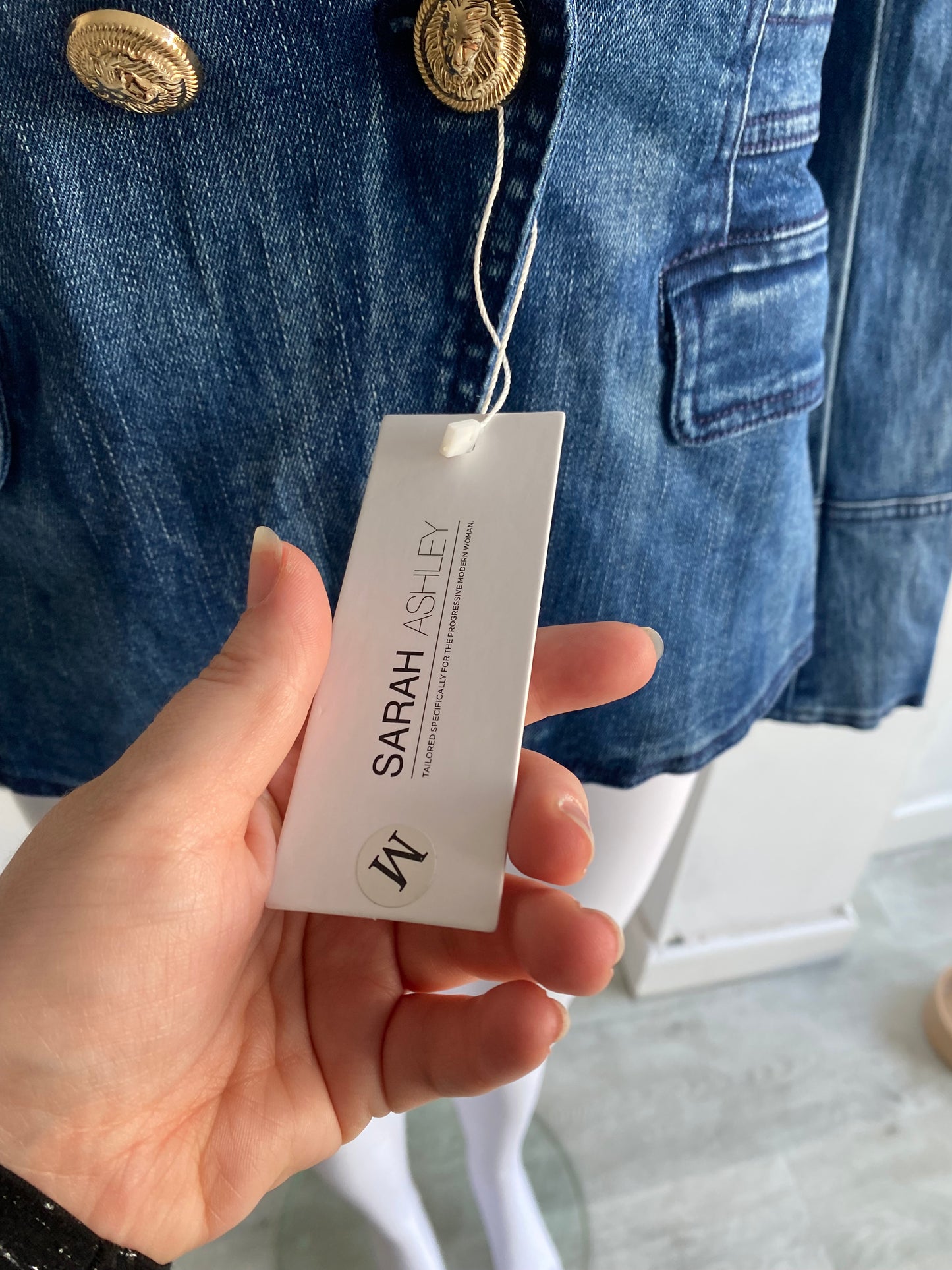 Sarah Ashley Cotton Denim Jacket Size Medium 12-14