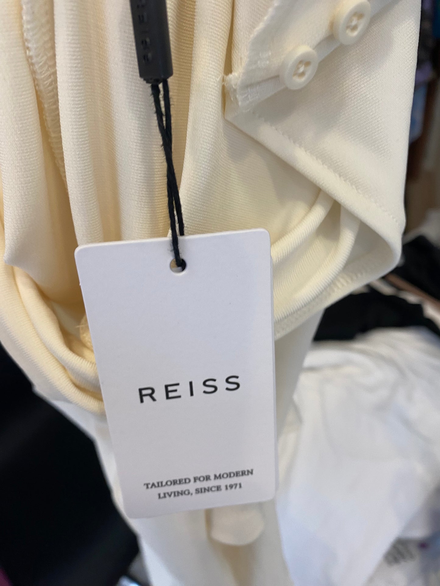 Reiss Cream Cold Shoulder Top Size Medium 12 With Tags