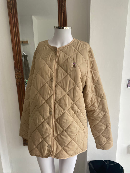 US Polo ASSN beige quilted coat size 16