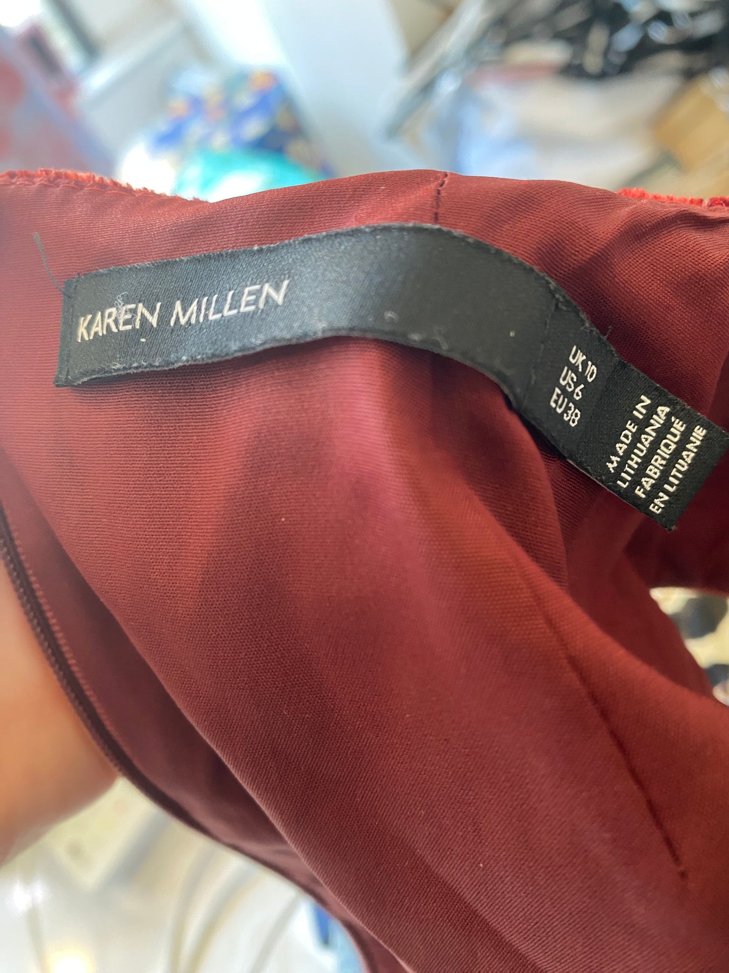 Karen Millen red velvet dress size 10