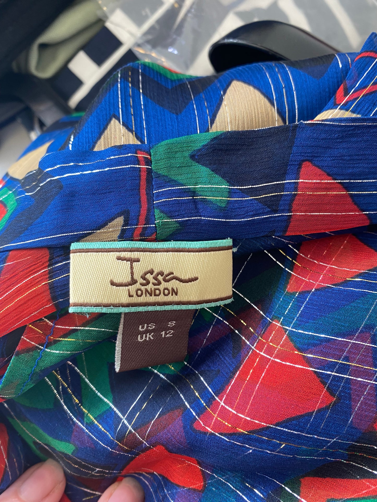 Issa Geometric Print Maxi Dress Size 12