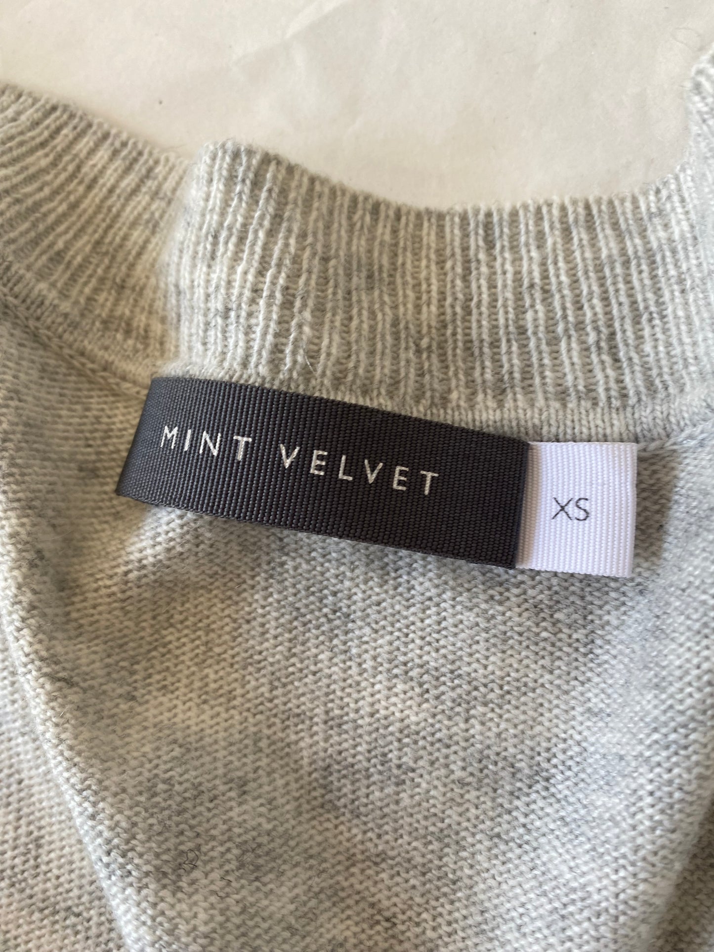 Mint Velvet oatmeal beaded jumper size 8-10