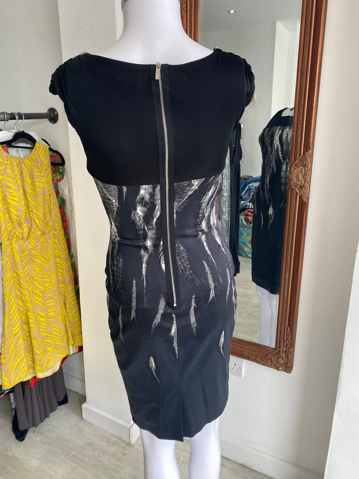 Karen Millen feather print dress size 8