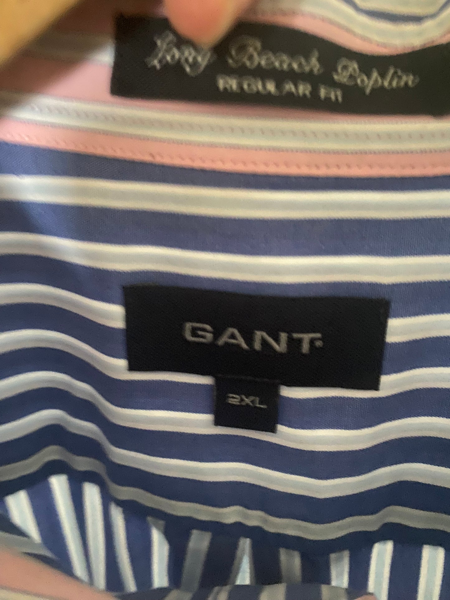 Gant Blue Striped Shirt Size XXL