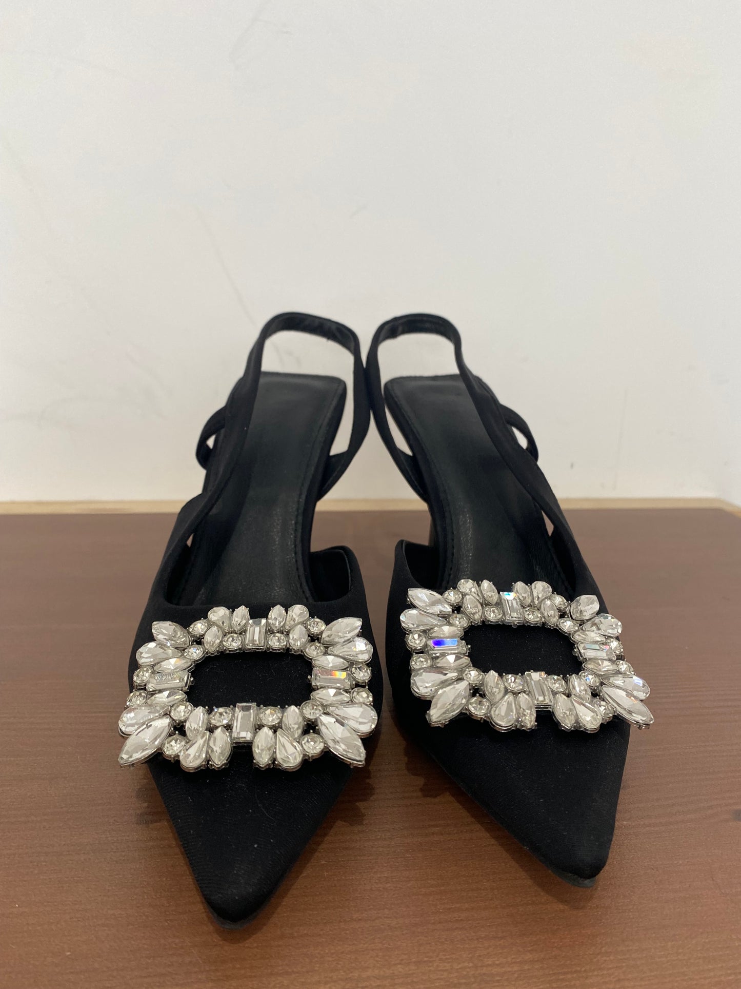 Black Shoes with Diamante Detailing Size 5