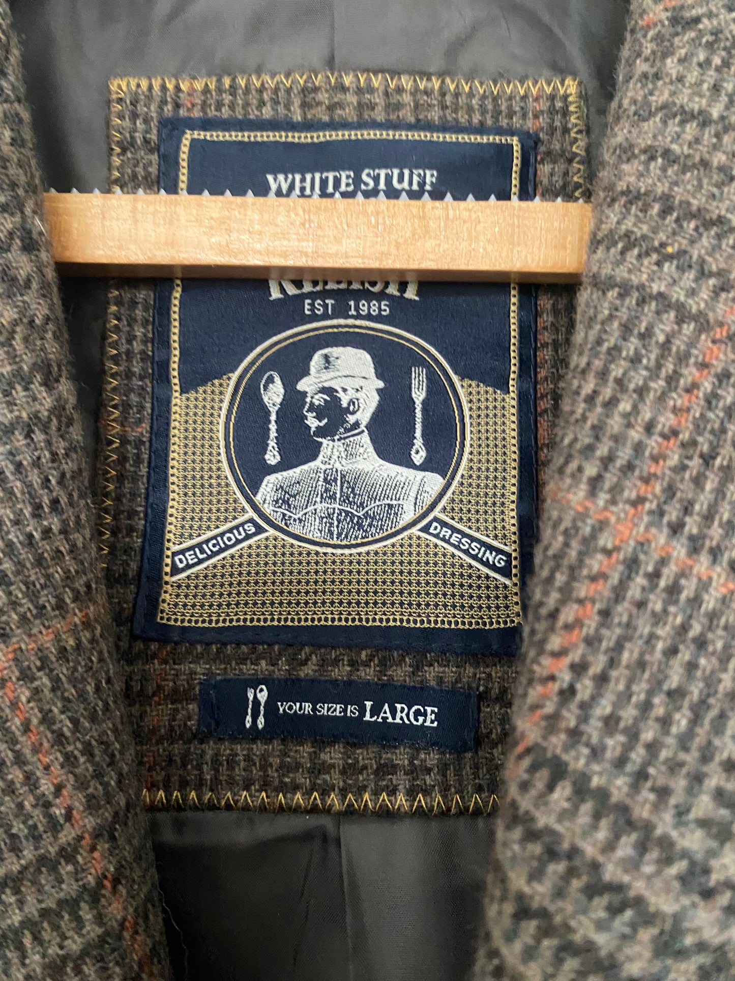 White Stuff Wool Blend Tweed Coat Size Large