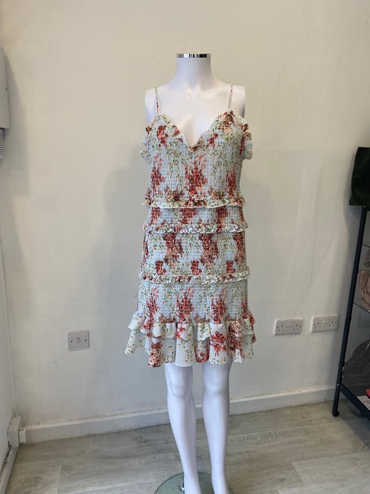 Zara Floral Print Dress Size L 12