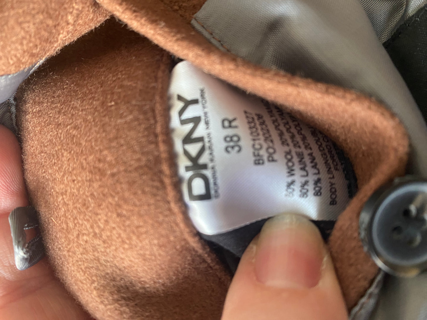 DKNY Brown Wool Blend Coat Size 10