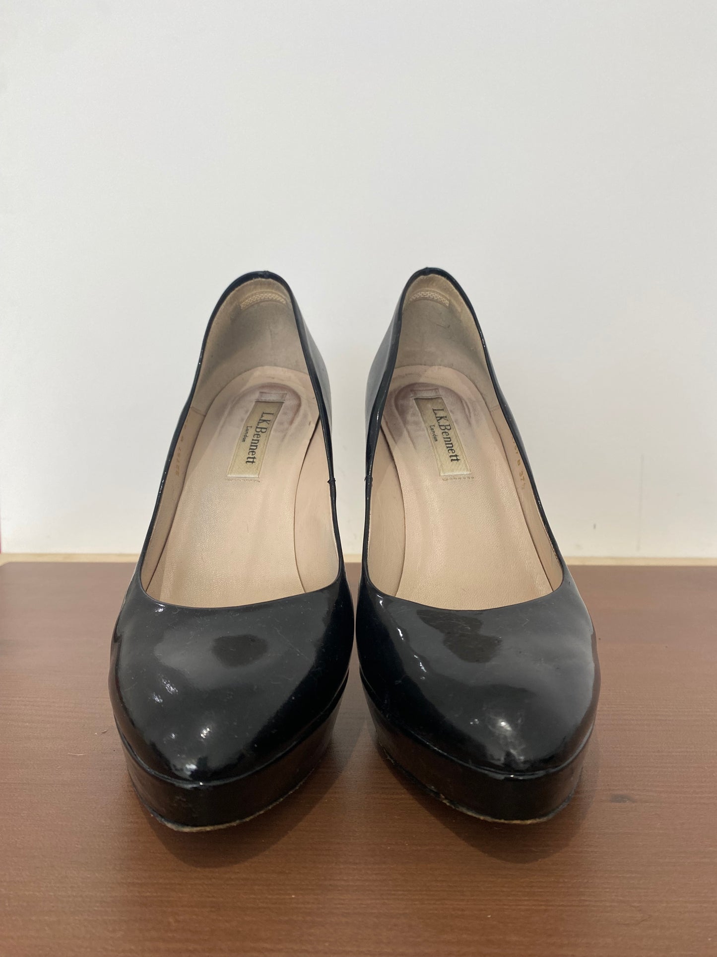 LK Bennett Black Patent Leather Heels Size 4.5