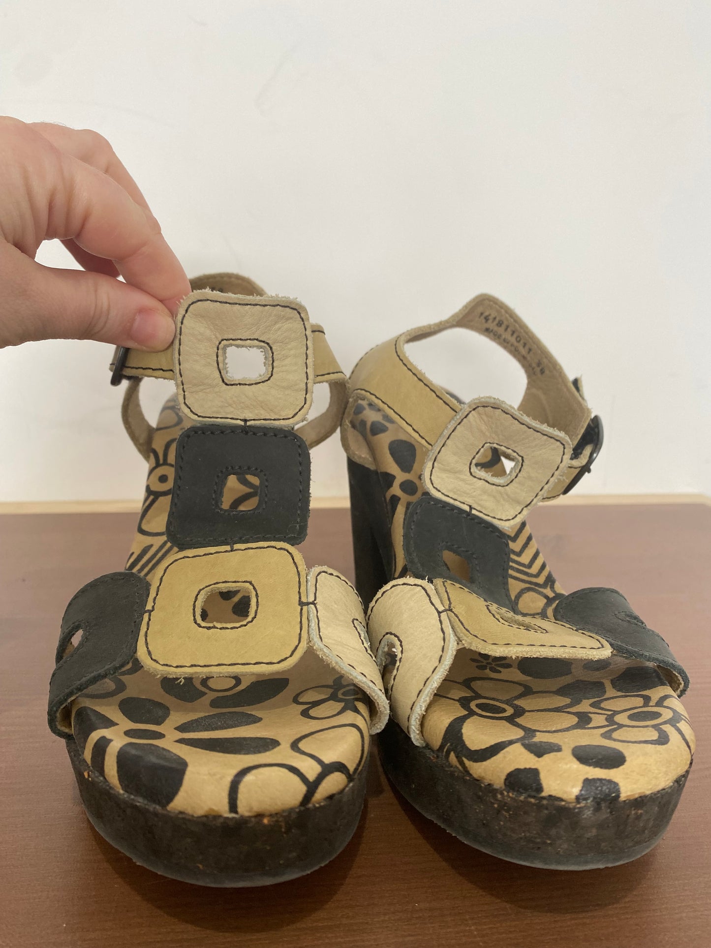 Fly London Leather Heeled Sandals Size 5