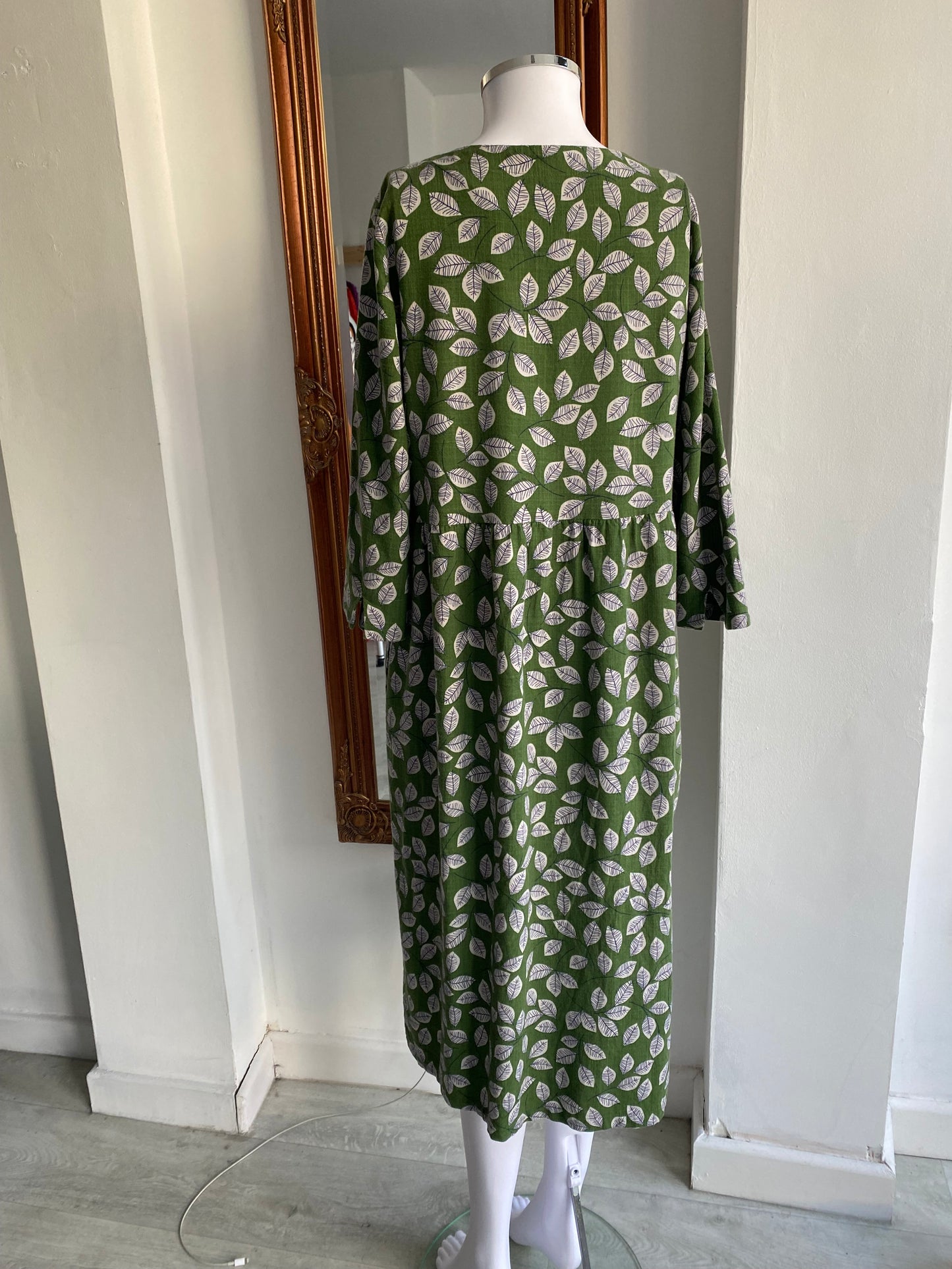 Seasalt Green Leaf Print Dress Size 12