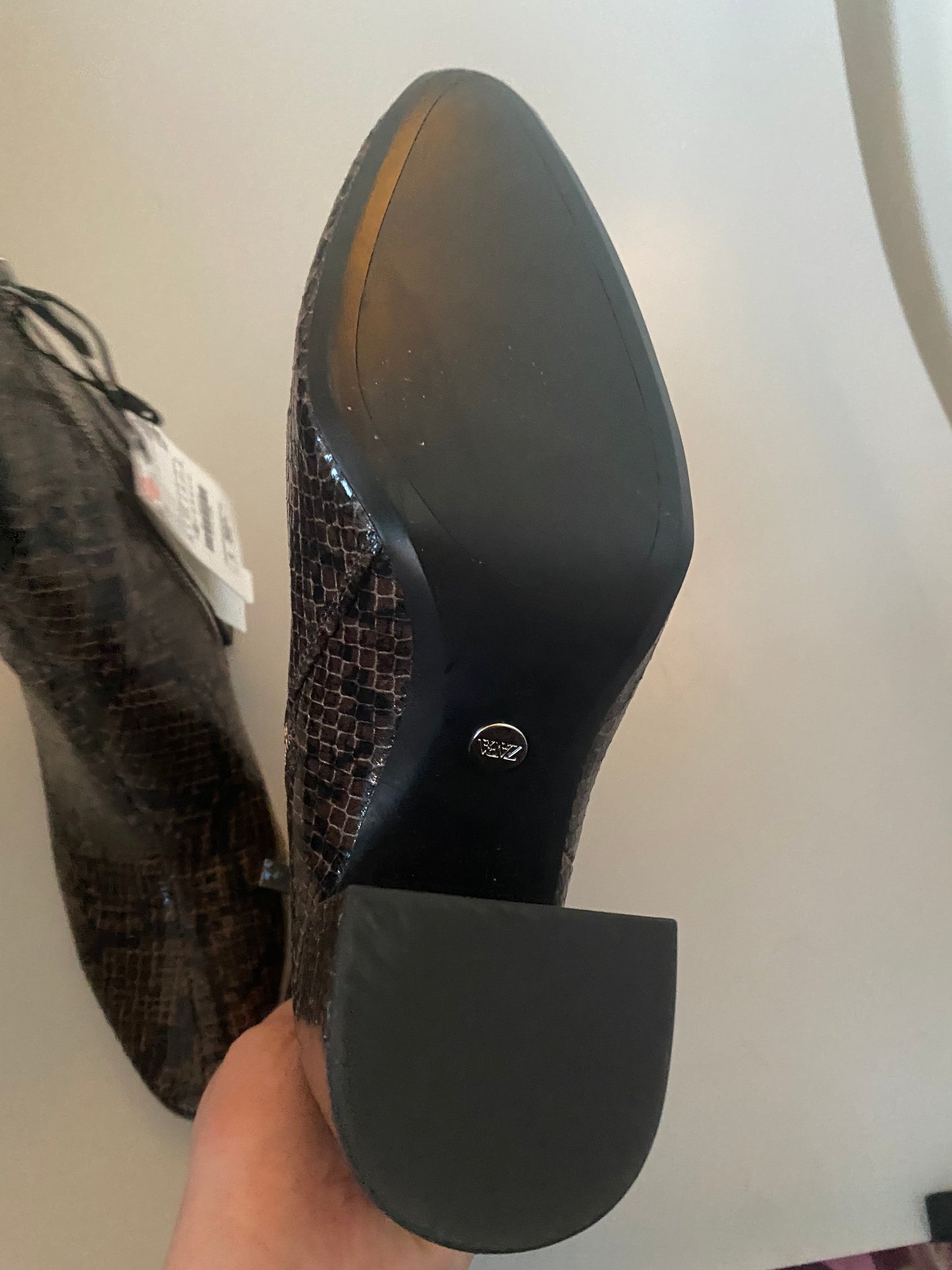 Zara snake ankle boots new size 3