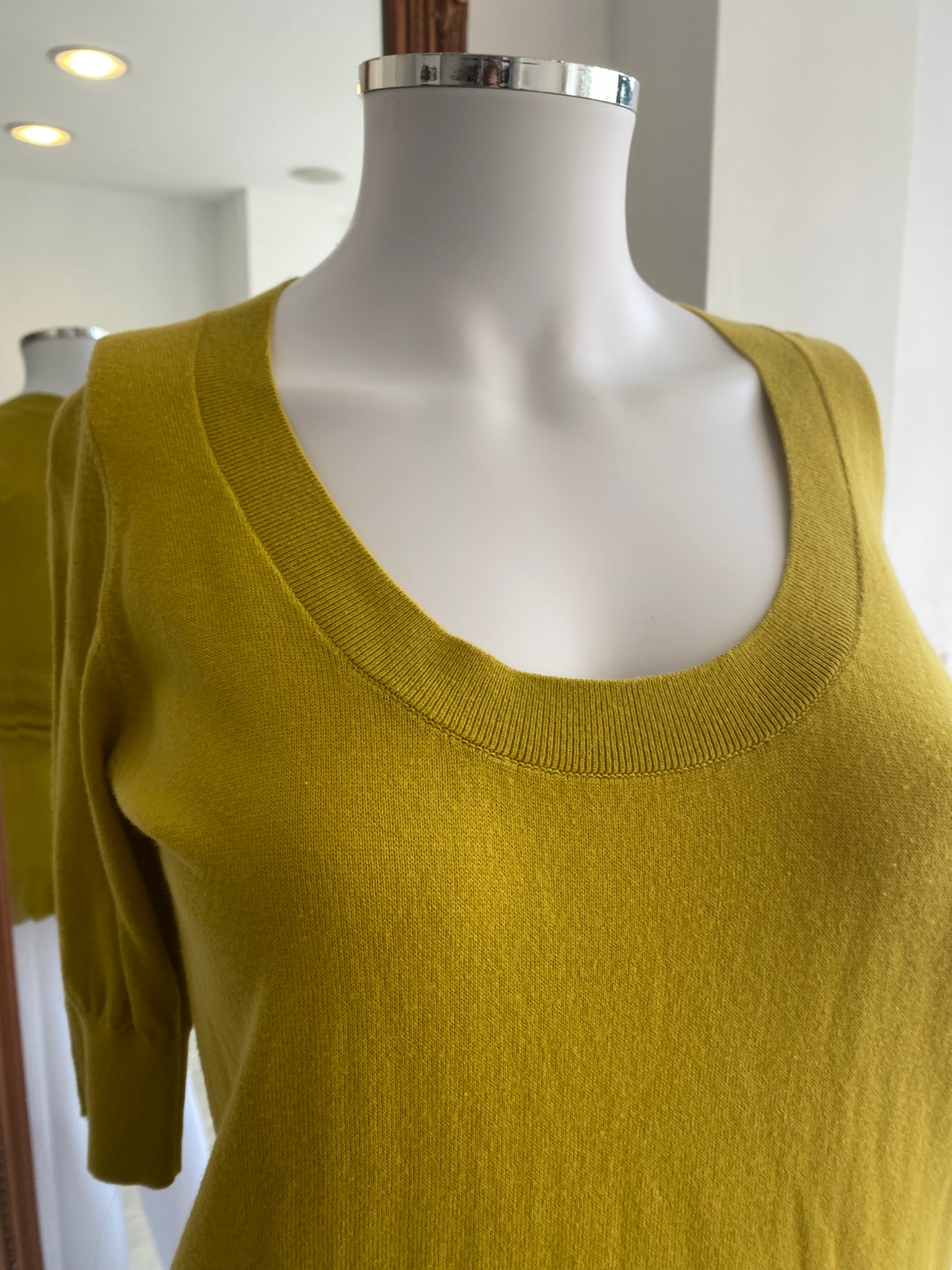 Ted Baker mustard knit top with diamante detailing size 8-10