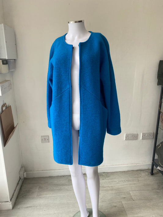 Pomodoro Blue Wool Blend Coat Size 12