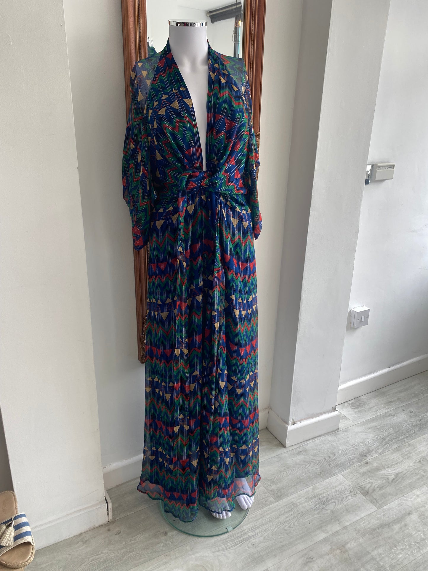 Issa Geometric Print Maxi Dress Size 12