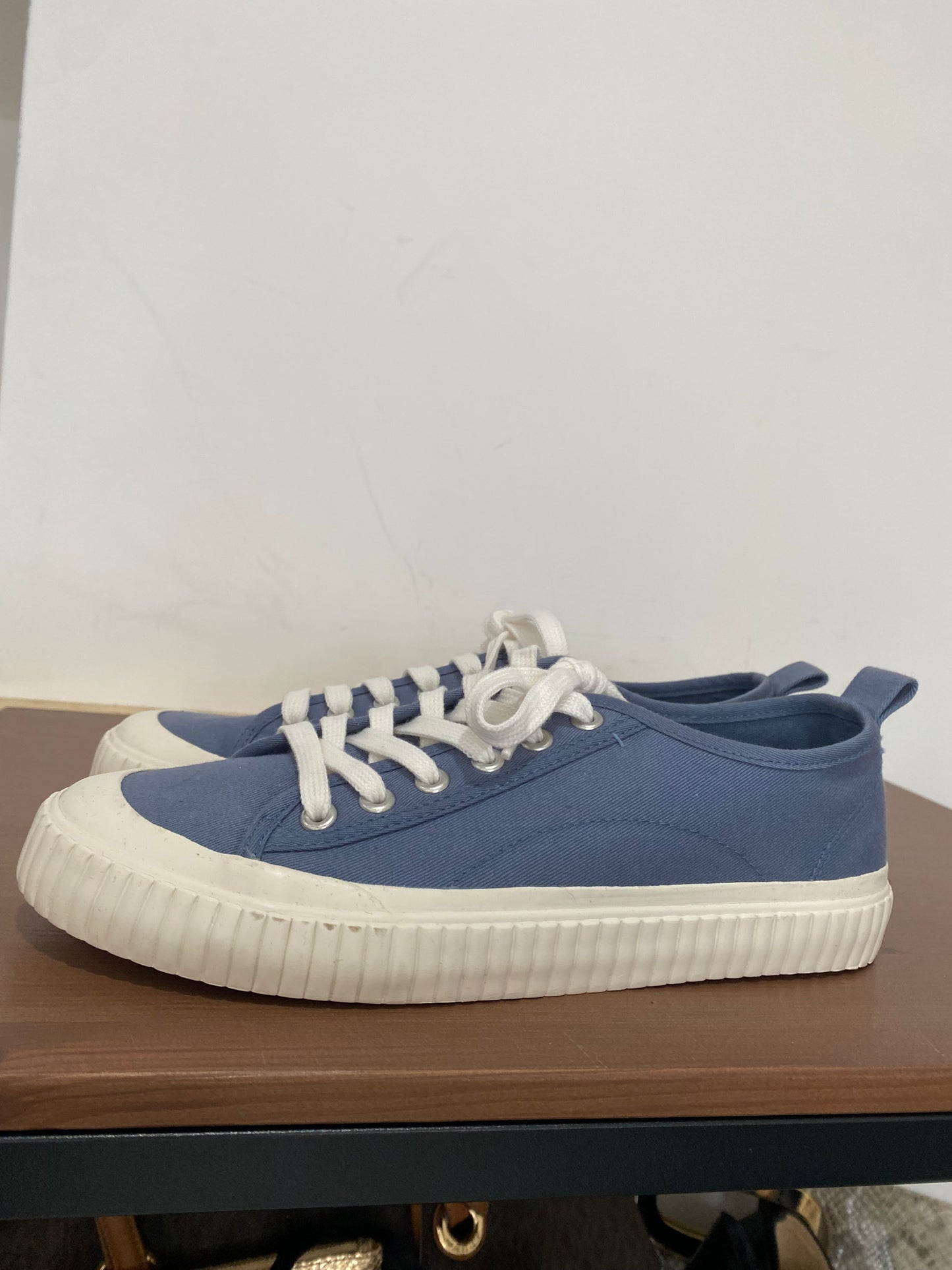 Kin John Lewis Emilia Blade Blue Canvas Trainers Size 6