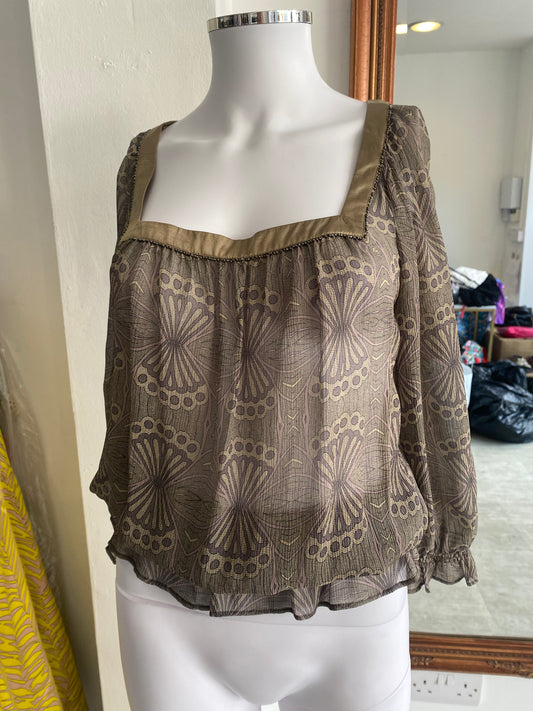 Ted Baker top size 8 silk