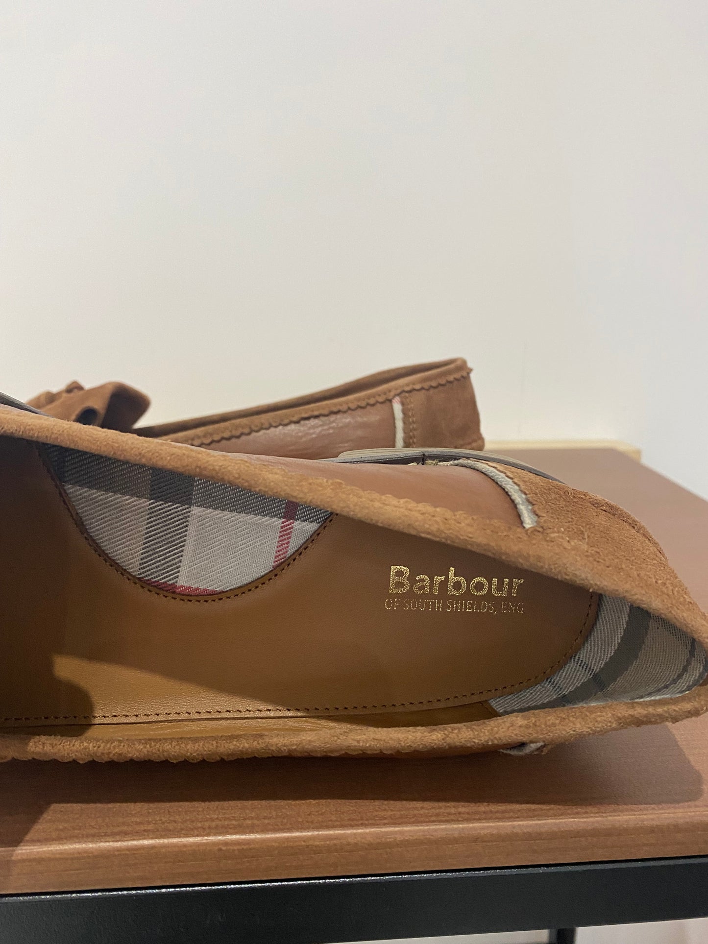 Barbour Brown Leather and Suede Naomi Loafers Brand New Size 8