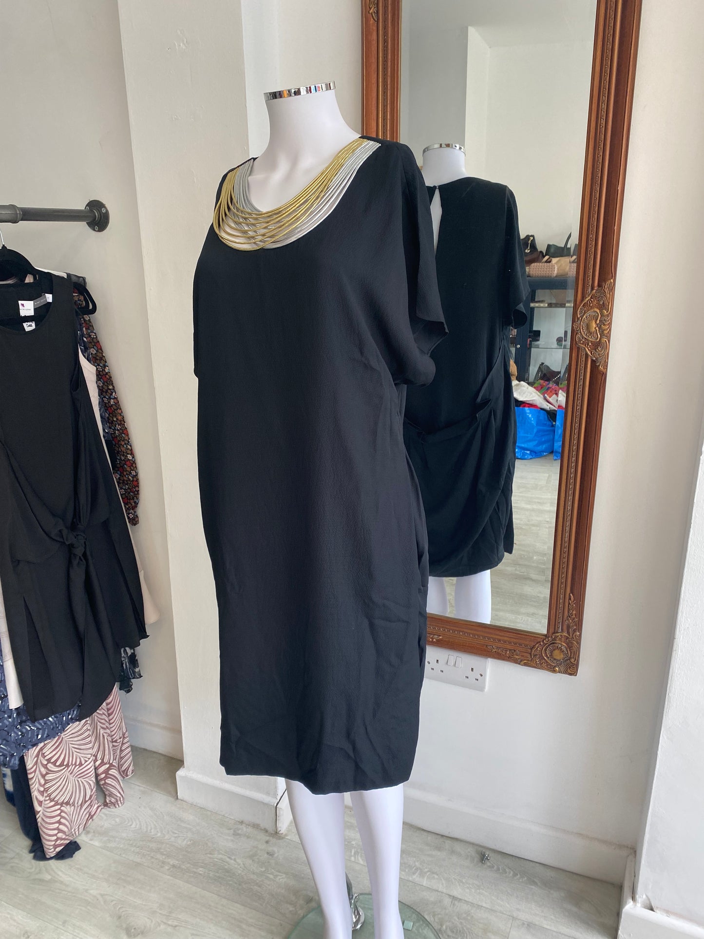 Philip Lim 3.1 Black Dress with Necklace Detail Size 14-16