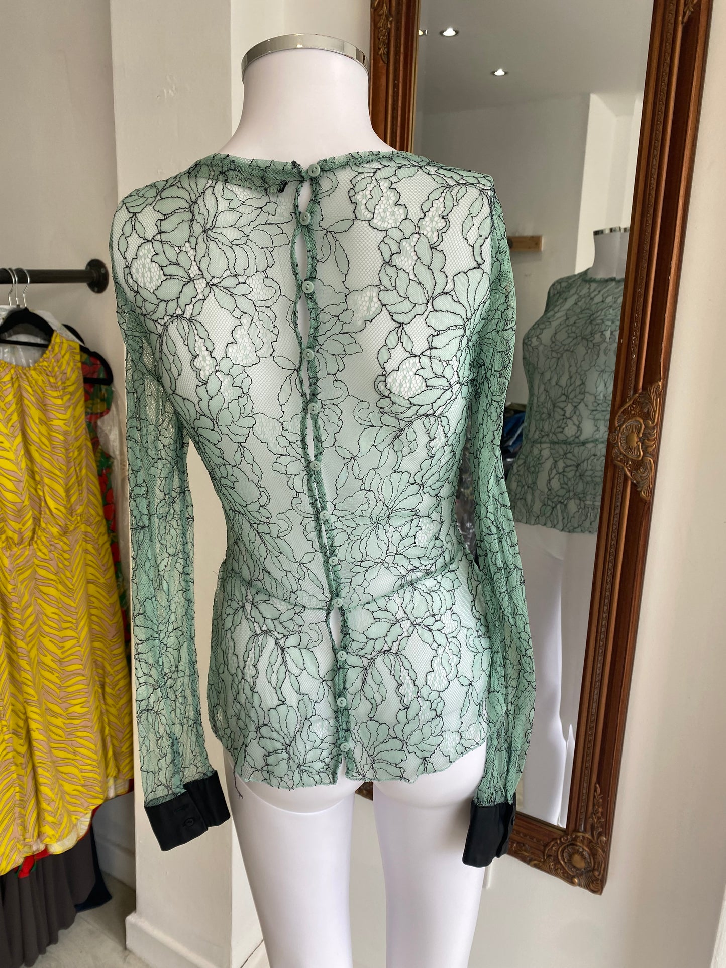 Zara Turquoise Lace Top Size 6