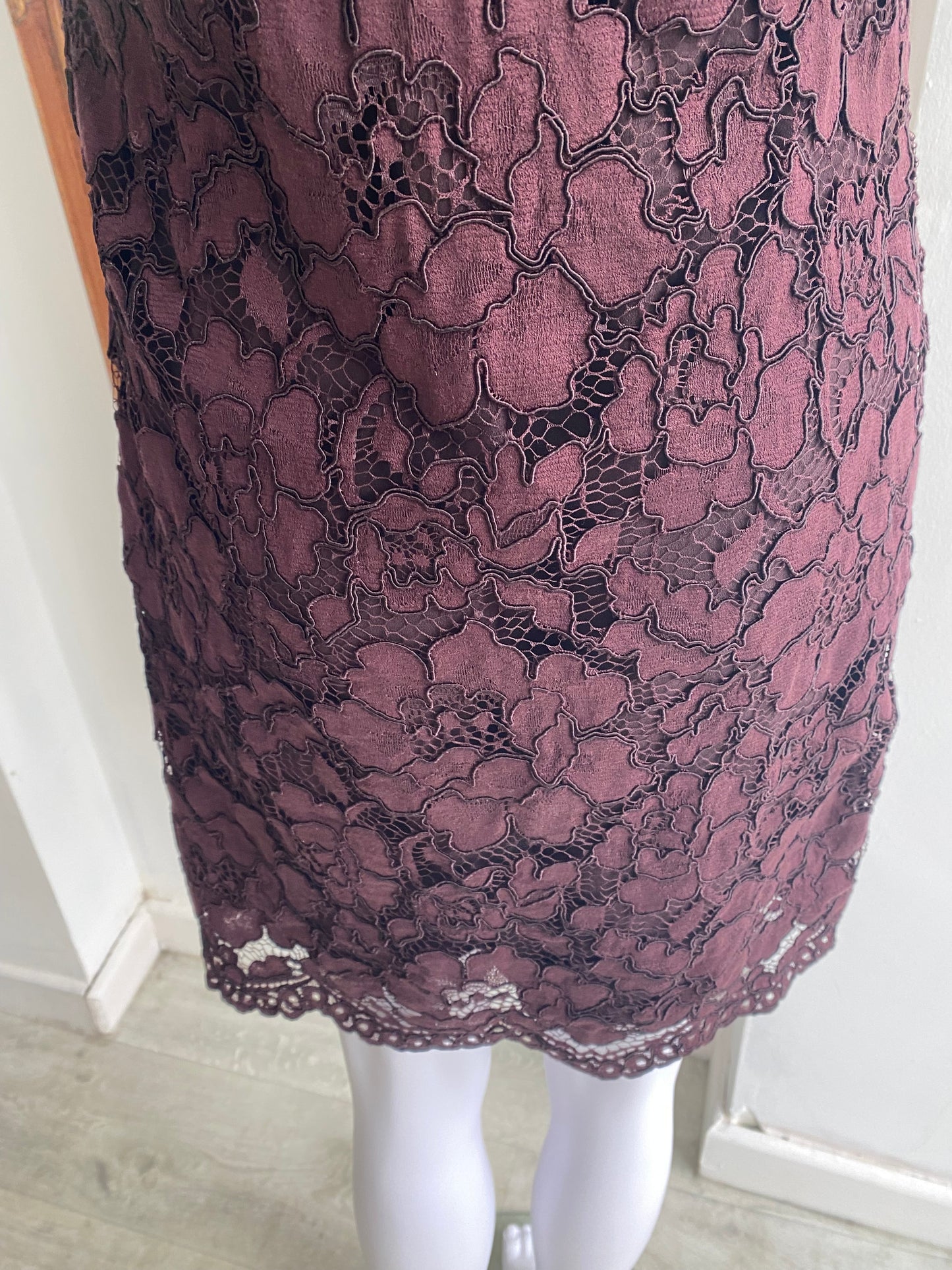 Twin Set burgundy lace dress size 8-10
