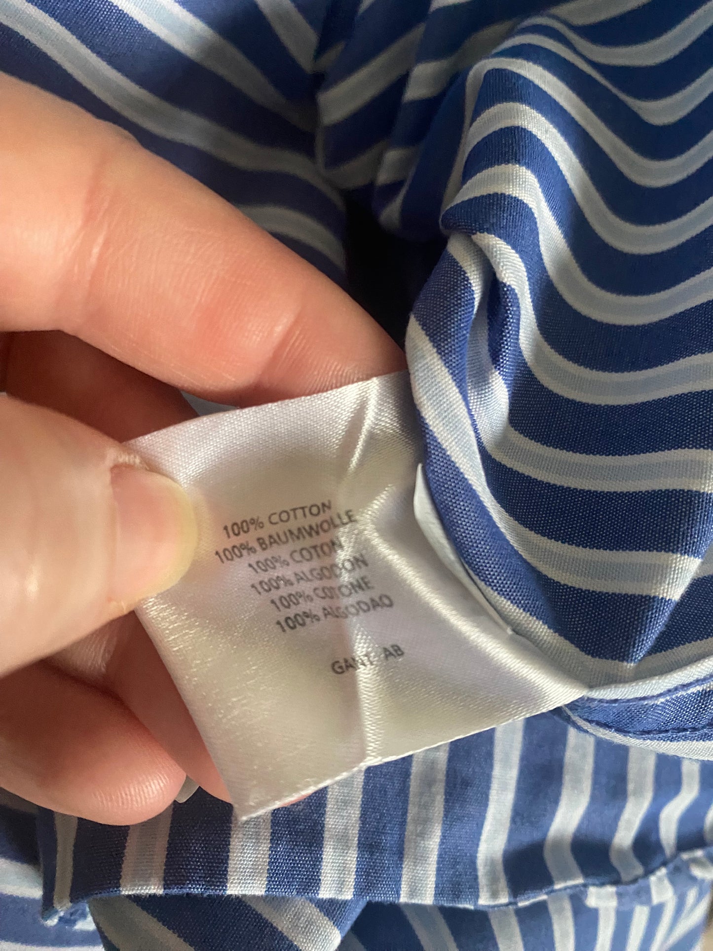 Gant Blue Striped Shirt Size XXL