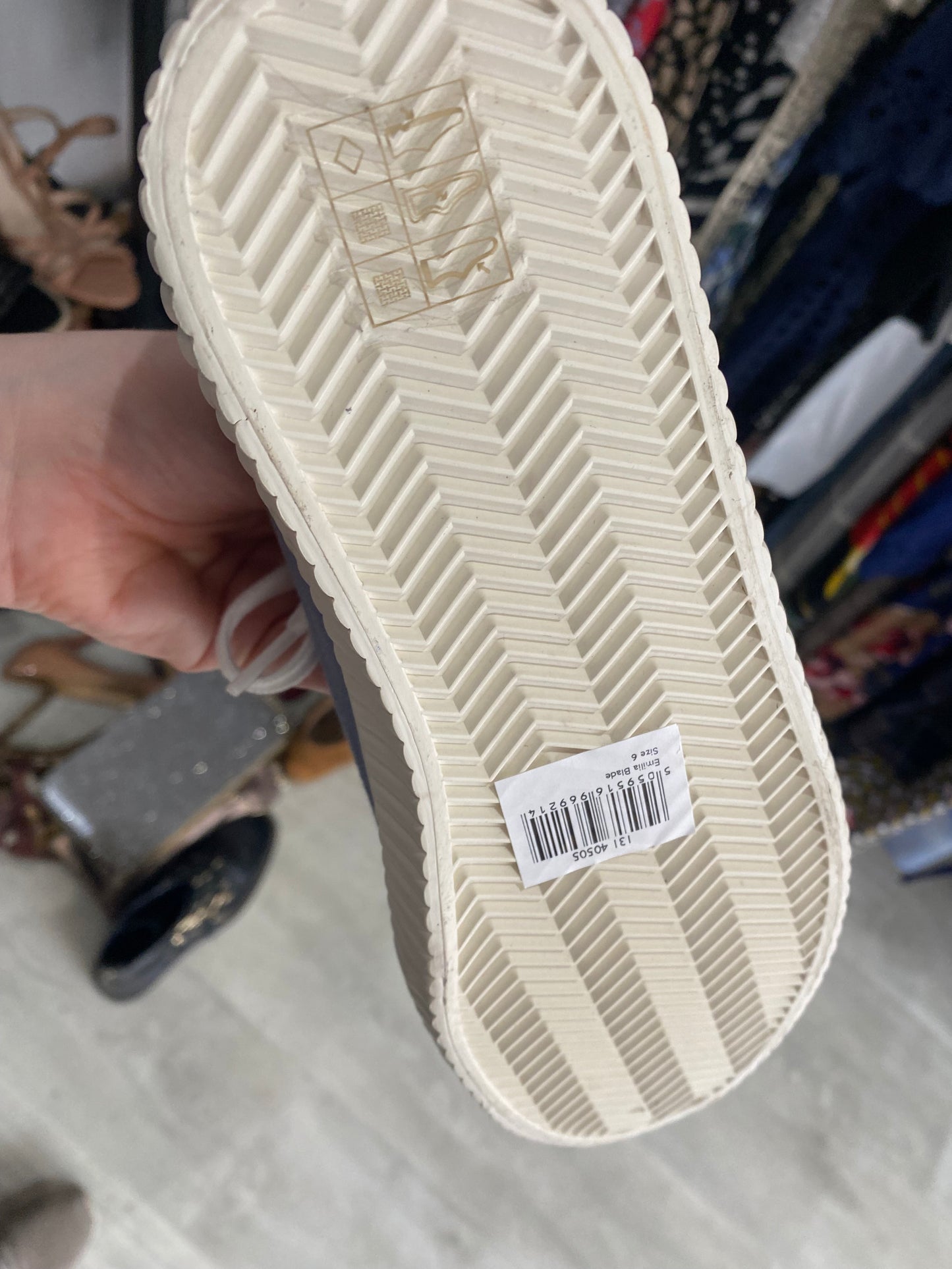 Kin John Lewis Emilia Blade Blue Canvas Trainers Size 6