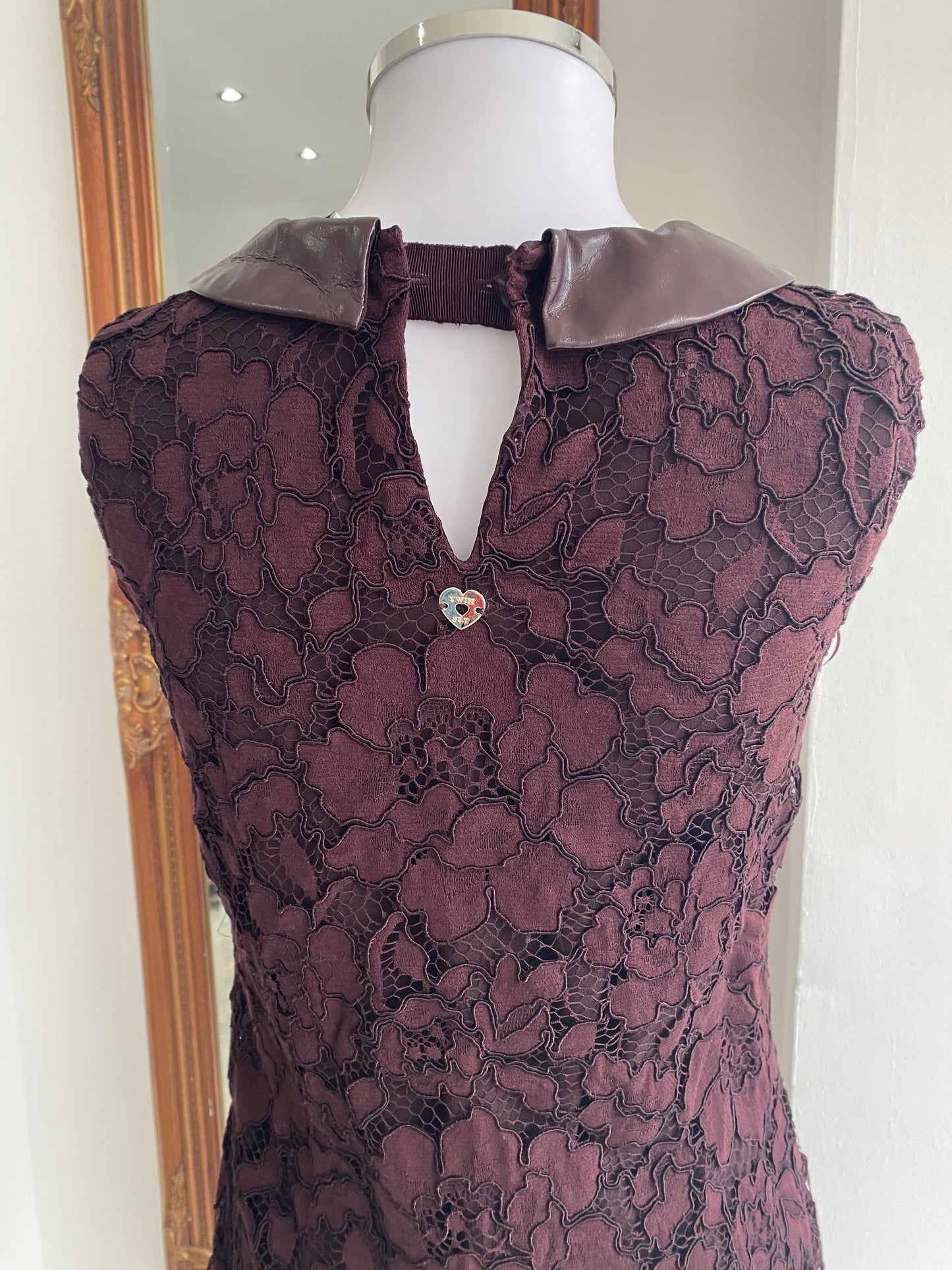 Twin Set burgundy lace dress size 8-10