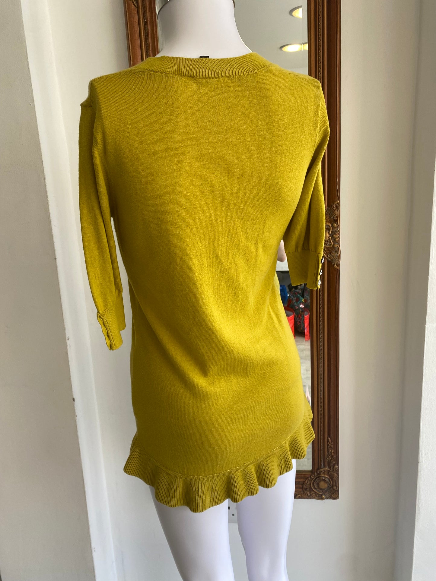 Ted Baker mustard knit top with diamante detailing size 8-10