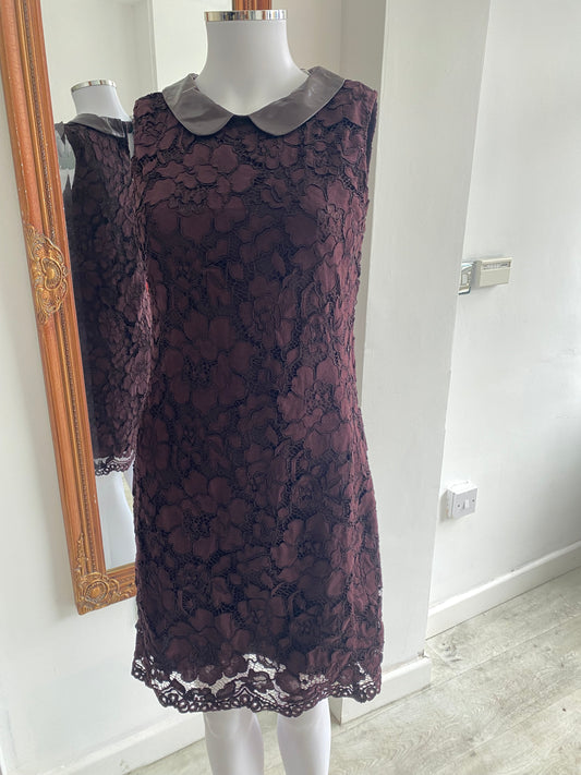 Twin Set burgundy lace dress size 8-10