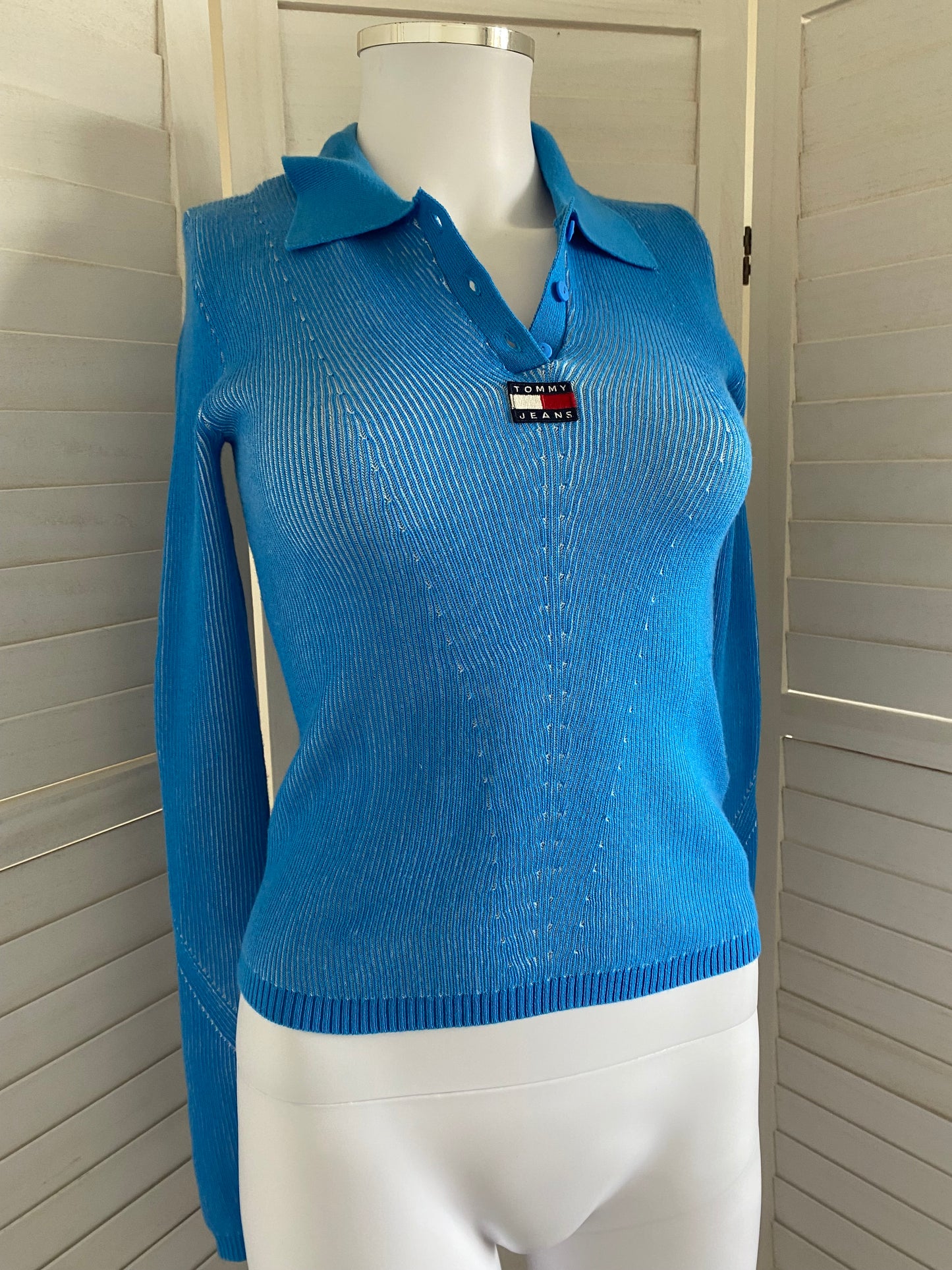 Tommy Hilfiger blue ribbed tshirt brand new size 6