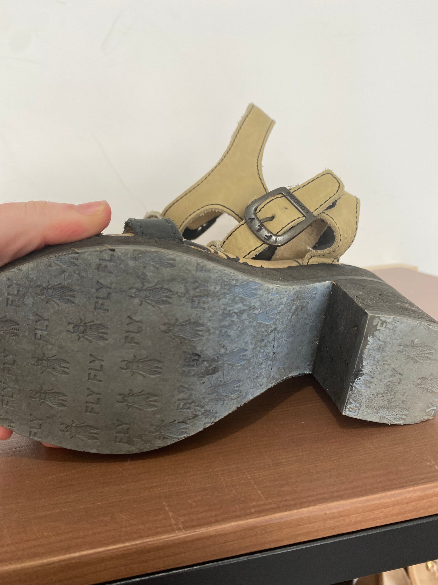 Fly London Leather Heeled Sandals Size 5