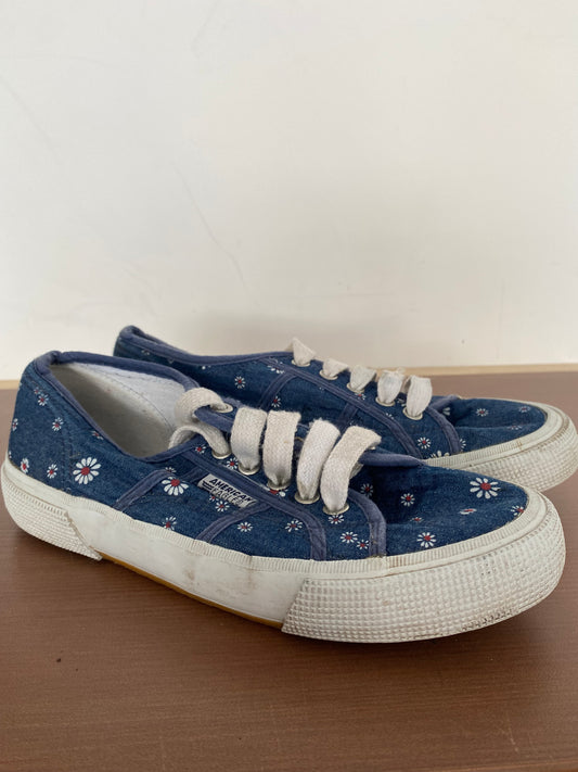 American Eagle Floral Print Canvas Trainers Size 4