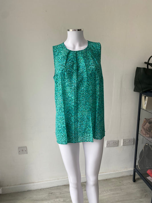 Michael Kors Green Floaty Top Size 8-10